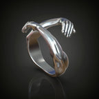 S925K Silver Embrace Gesture Ring