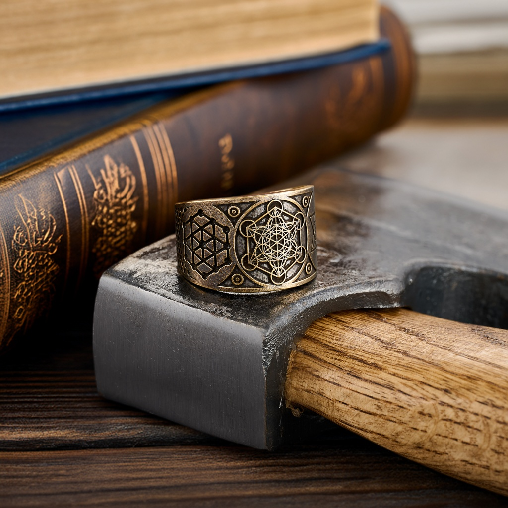 Archangel Metatron Life Angel Seal Adjustable Ring Solomon Kabbalah Amulet