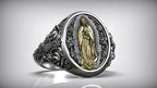 S925K Silver Our Lady of Guadalupe Ring