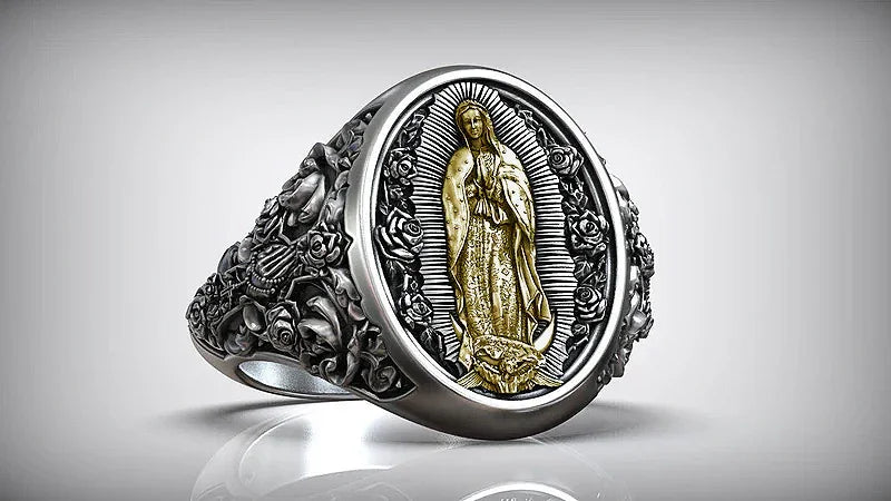 S925K Silver Our Lady of Guadalupe Ring