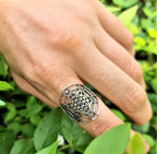 Metatron's Cube Ring Archangel Protection Women Ring Stainless Steel Jewelry