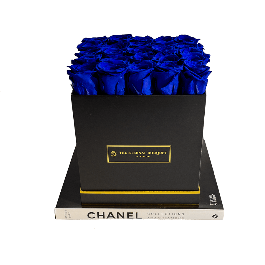 Classic Square Rose Box - Royal Blue