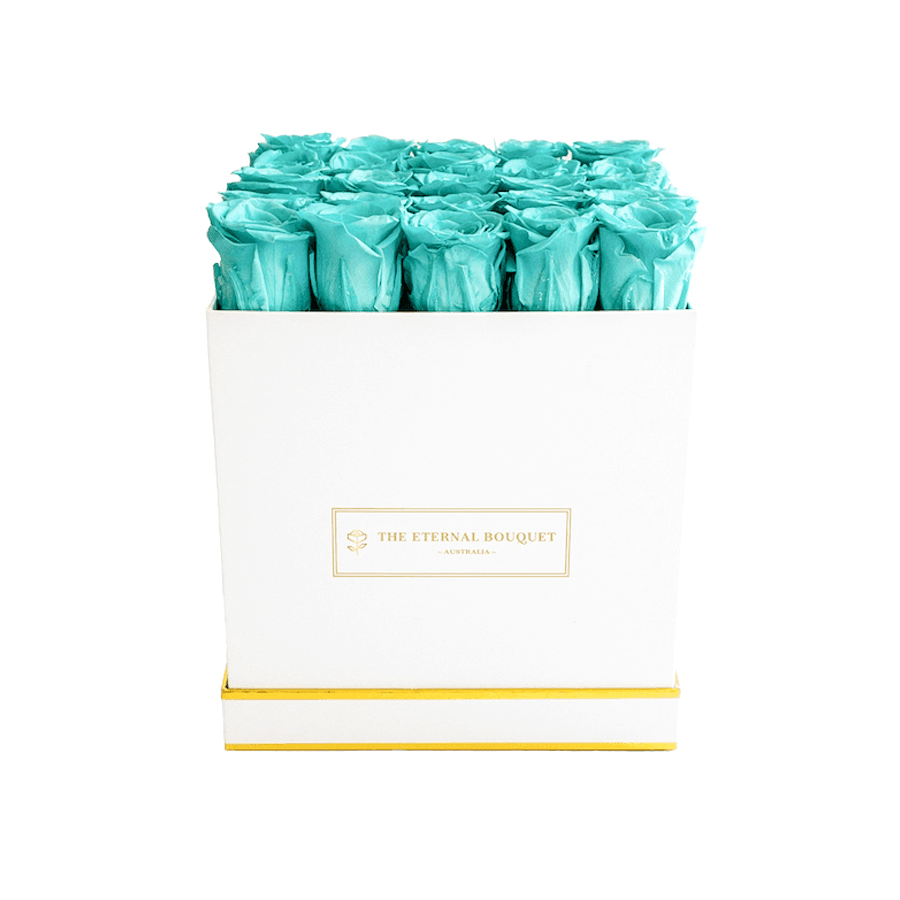 Classic Square Rose Box - Tiffany