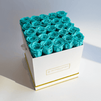 Classic Square Rose Box - Tiffany
