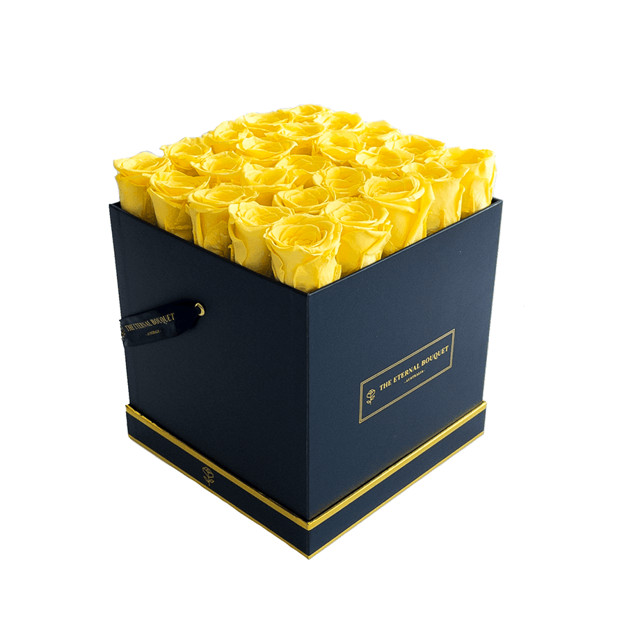 Classic Square Rose Box - Yellow