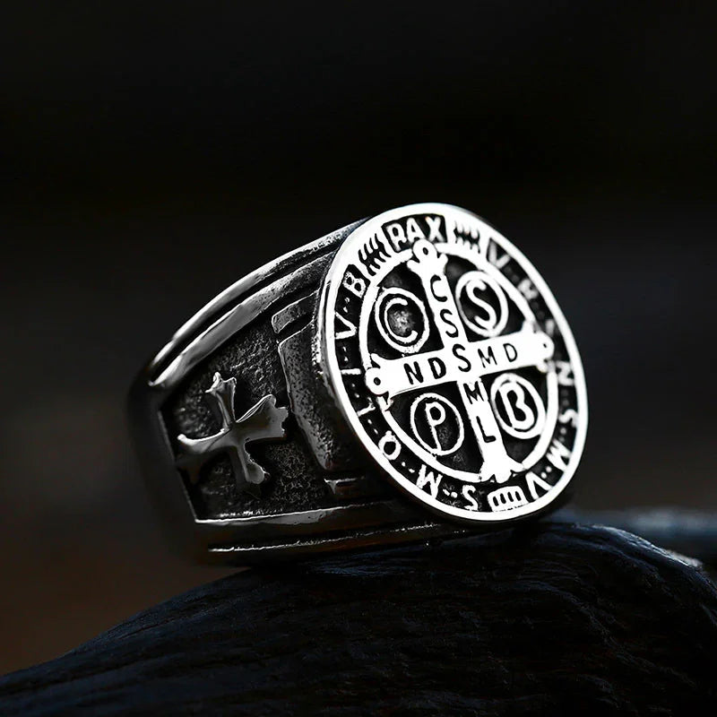 Saint Benedict Medal Stainless Steel Ring