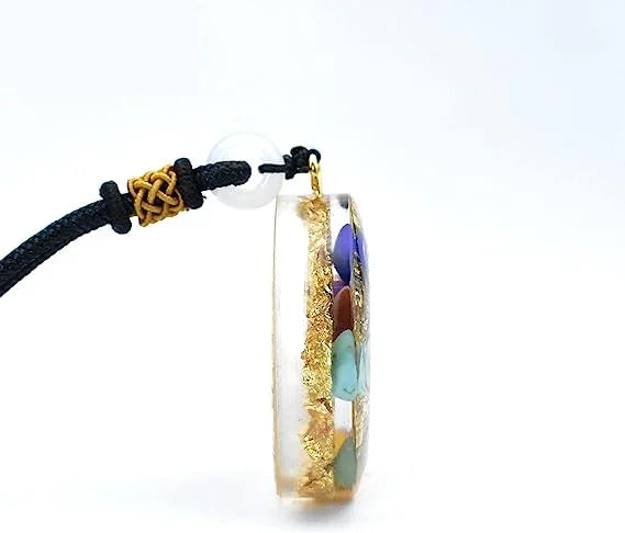 Natural Gemstone Charm Fashion Necklace Engrave Flower Of Life Multidimensional Metatron's Cube Pendant Reiki Heal Crystal Jewelry