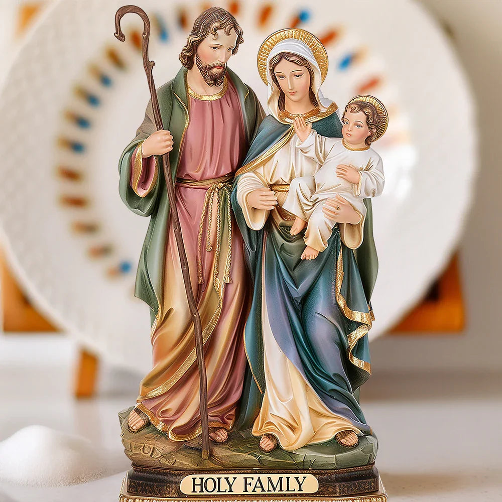 Holy Family Nativity Resin Sculpture Tabletop Display