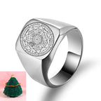Seal of the Seven Archangels Stainless Steel Men's Trigger Finger Seal of Solomon