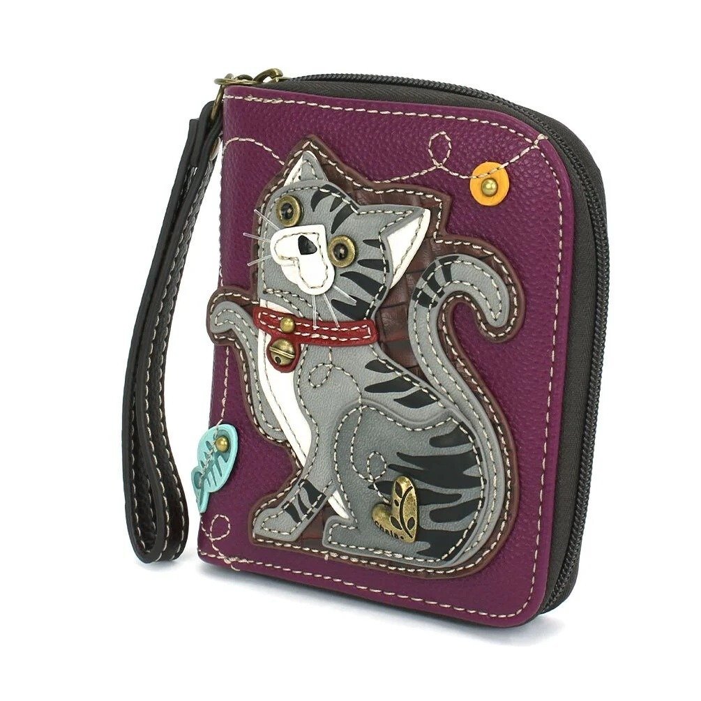 🐾 Zip Around Wallet – Gray Tabby Cat🔥