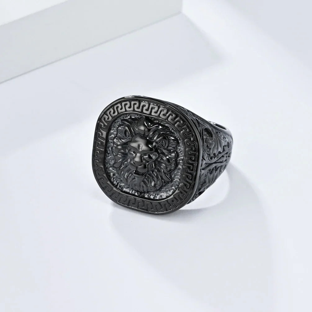 Men's Lion Stamp Ring