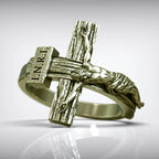 Crucifixion of Jesus S925K Silver Cross Ring