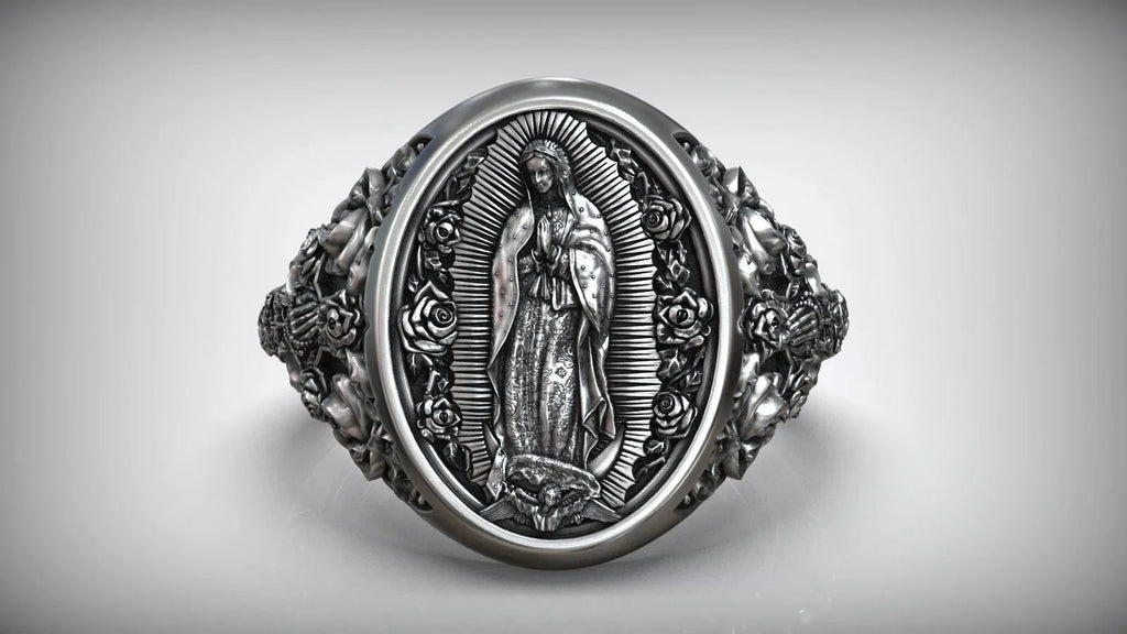 S925K Silver Our Lady of Guadalupe Ring