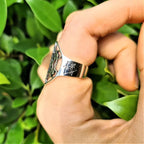 Metatron's Cube Ring Archangel Protection Women Ring Stainless Steel Jewelry