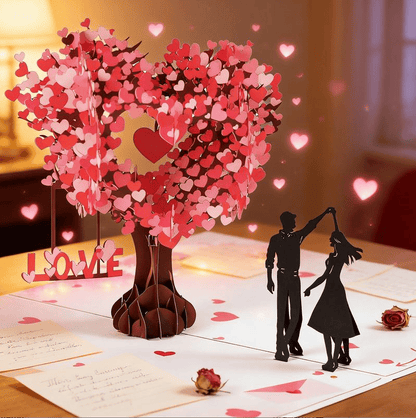💕Pop Up Anniversary Card, 3D Valentine's Day Anniversary Card with Love Tree & Hearts🔥🔥