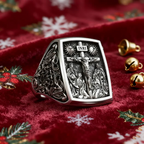 S925K Silver Handcrafted Jesus Crucifixion Scene Ring