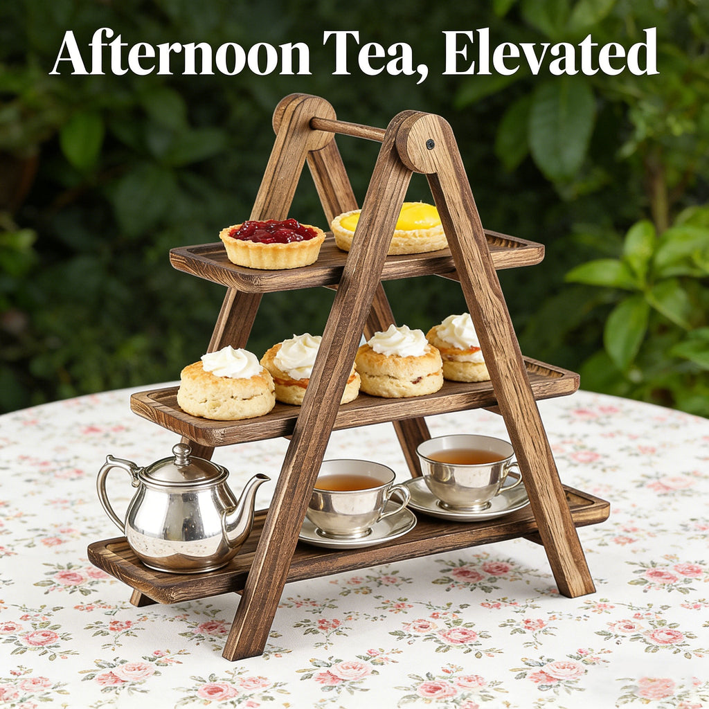 3-Tier Wooden Serving Tray Set for Parties & Entertaining🔥