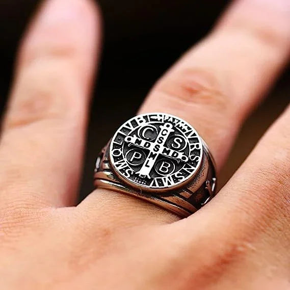 Saint Benedict Medal Stainless Steel Ring