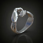 S925K Silver Embrace Gesture Ring