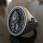 925K Sterling Silver Praying Hands Ring - Christian Symbol of Faith and Devotion