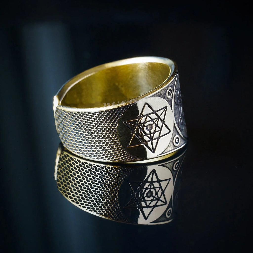 Archangel Metatron Life Angel Seal Adjustable Ring Solomon Kabbalah Amulet