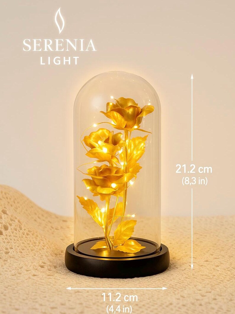 🌹❤️Valentine’s Rose Dome Lamp: Illuminate Your Love with Handcrafted Elegance & Cozy Ambient Glow🏆