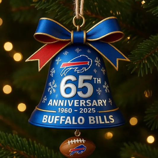 Buffalo Bills 65th Anniversary Christmas Bell 3D Ornament
