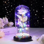 🌹❤️Hot sales on Valentine's Day：LED Luminous Crystal Galaxy Enchanted Rose Glass Forever Home Decoration Gift🏆