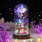 🌹❤️Hot sales on Valentine's Day：LED Luminous Crystal Galaxy Enchanted Rose Glass Forever Home Decoration Gift🏆