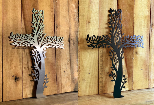 🏆 🌳 Life Tree Cross Metal Decoration