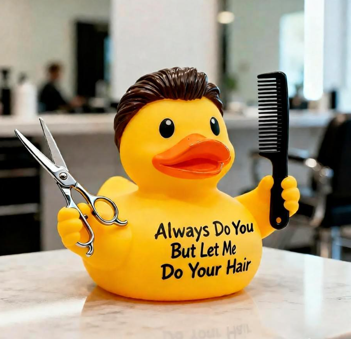 Barber Duck Figurine